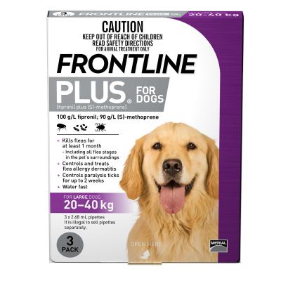 Frontline Plus Large Dogs 20-40kg 44 to 88lbs 3 pack 1