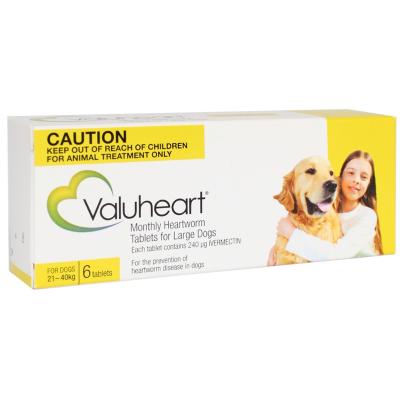 Valuheart Generic Heartgard Large Dog 20-40kg 44 to 88lbs 6 pack 1
